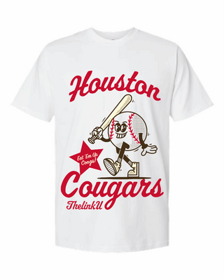 Retro Houston Cougars Baseball Tee